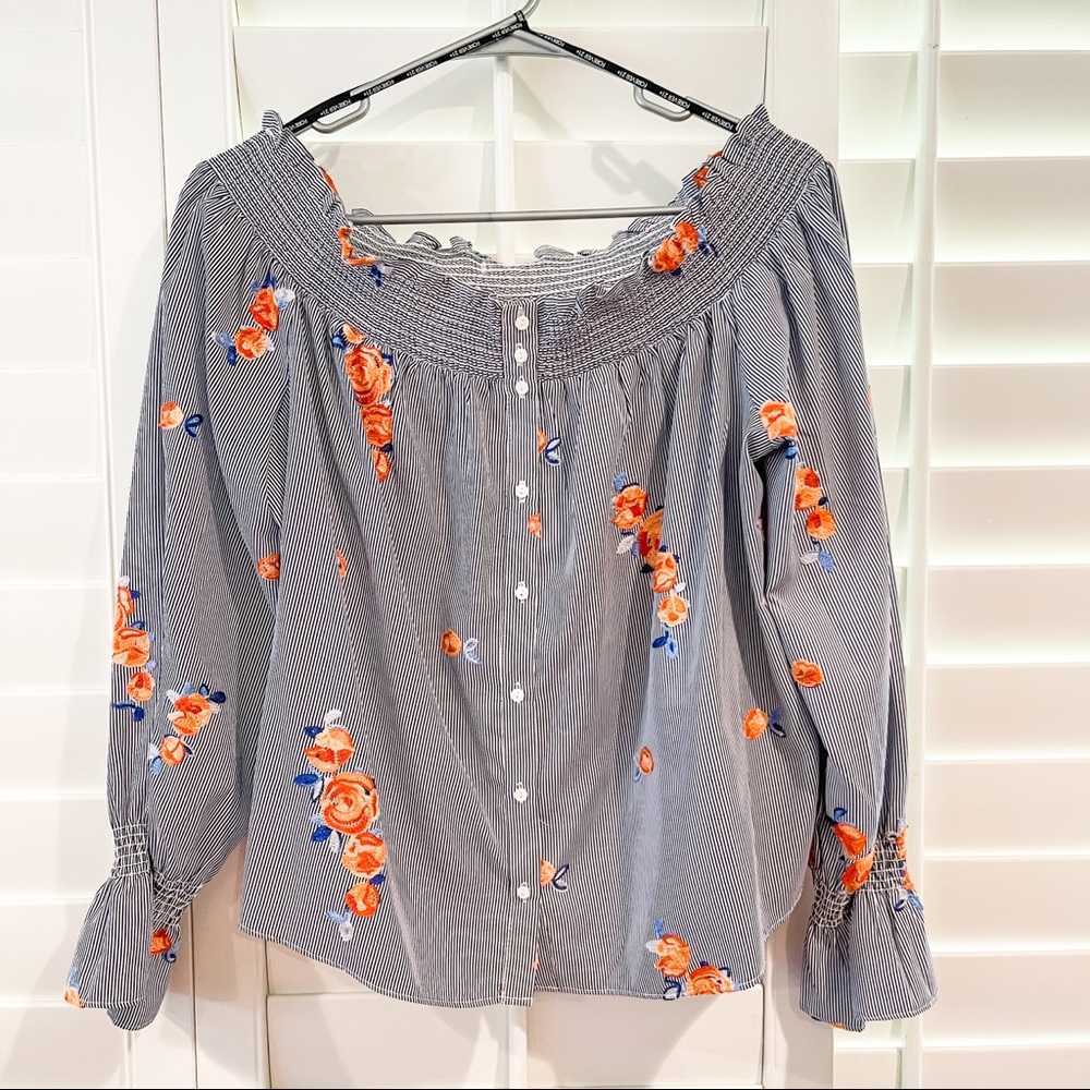 F21+ FLORAL OFF-THE-SHOULDER